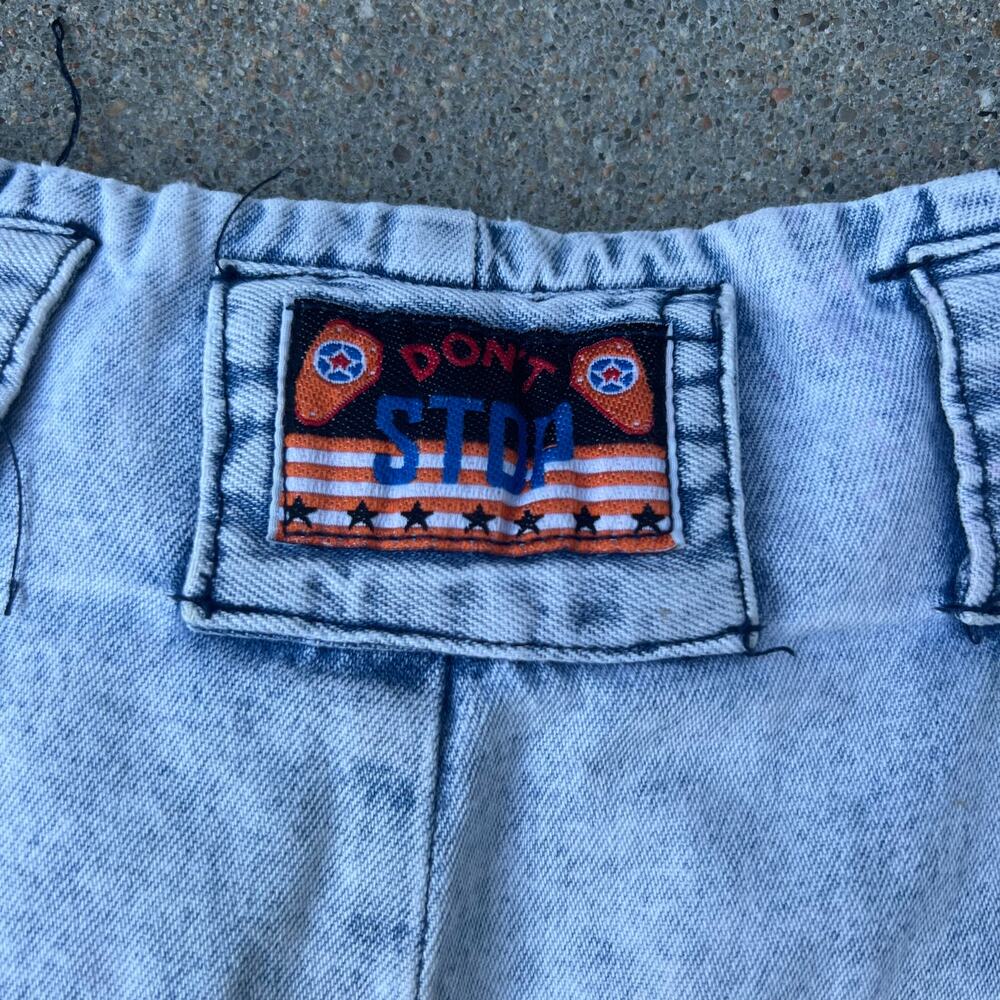 Vintage denim shorts skort bareback high rise pleated - Picture 6 of 7